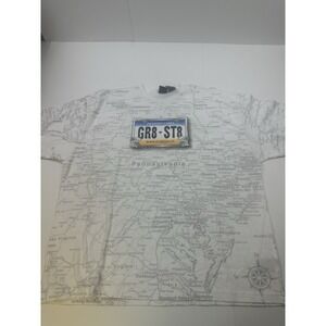 Vintage Pennsylvania Shirt All Over Print Map 2XL State Of Mine Tee Y2K